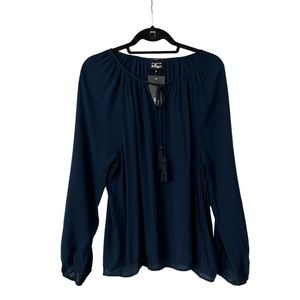 NWT No Rest For Bridget Tie Neck Key Hole Blouse